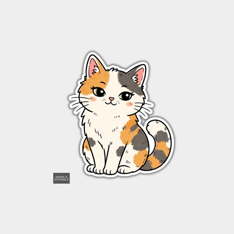 Funny Vinyl Die Cut Sticker For Adults - Cute Posing Cat