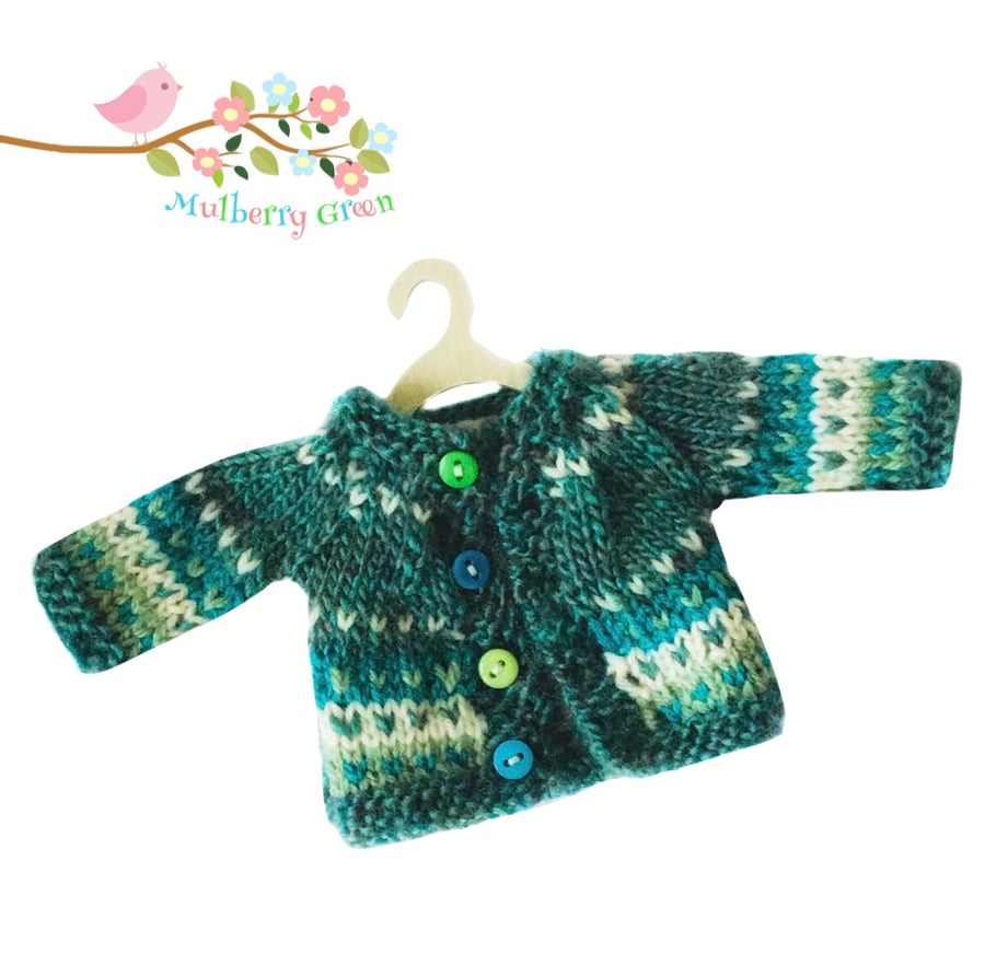 Green Fair Isle Striped Cardigan 