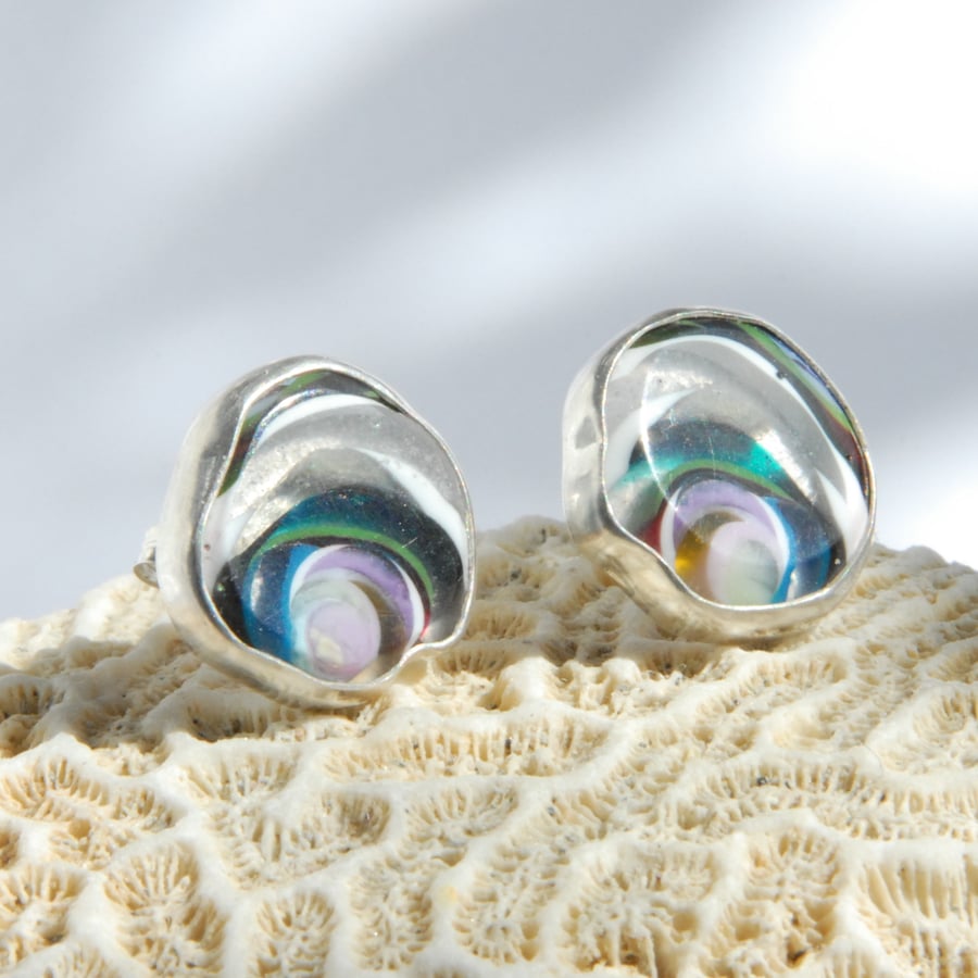 Cornish surfite stud earrings (sterling silver)