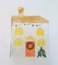 Christmas cottage tealight cover, seasonal decor, festive ornament, fused glass. - Image 7