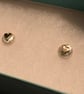 Soul Pebble Studs, gold heart studs, pebble studs, round gold heart studs.  - Image 5