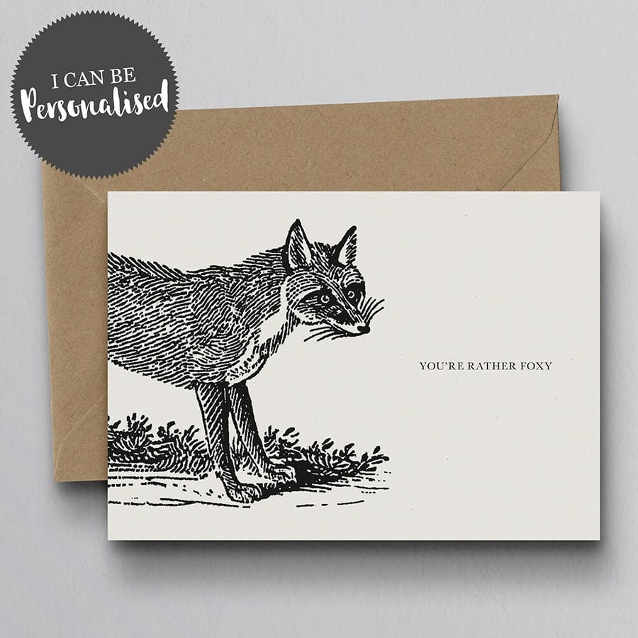You're Rather Foxy Personalised Greeting Card Valentine Card, I Love You, Fox