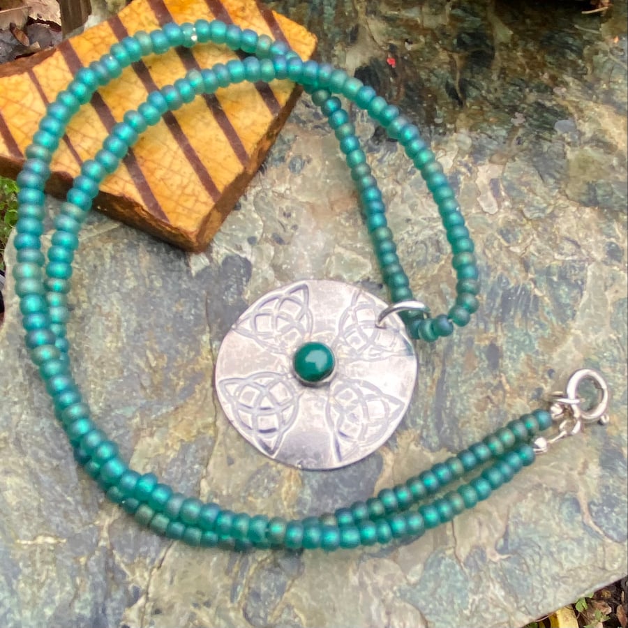 Silver Celtic cross necklace