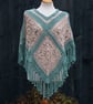 Sea Green & Mushroom Crochet Poncho - Design A542 - Image 5