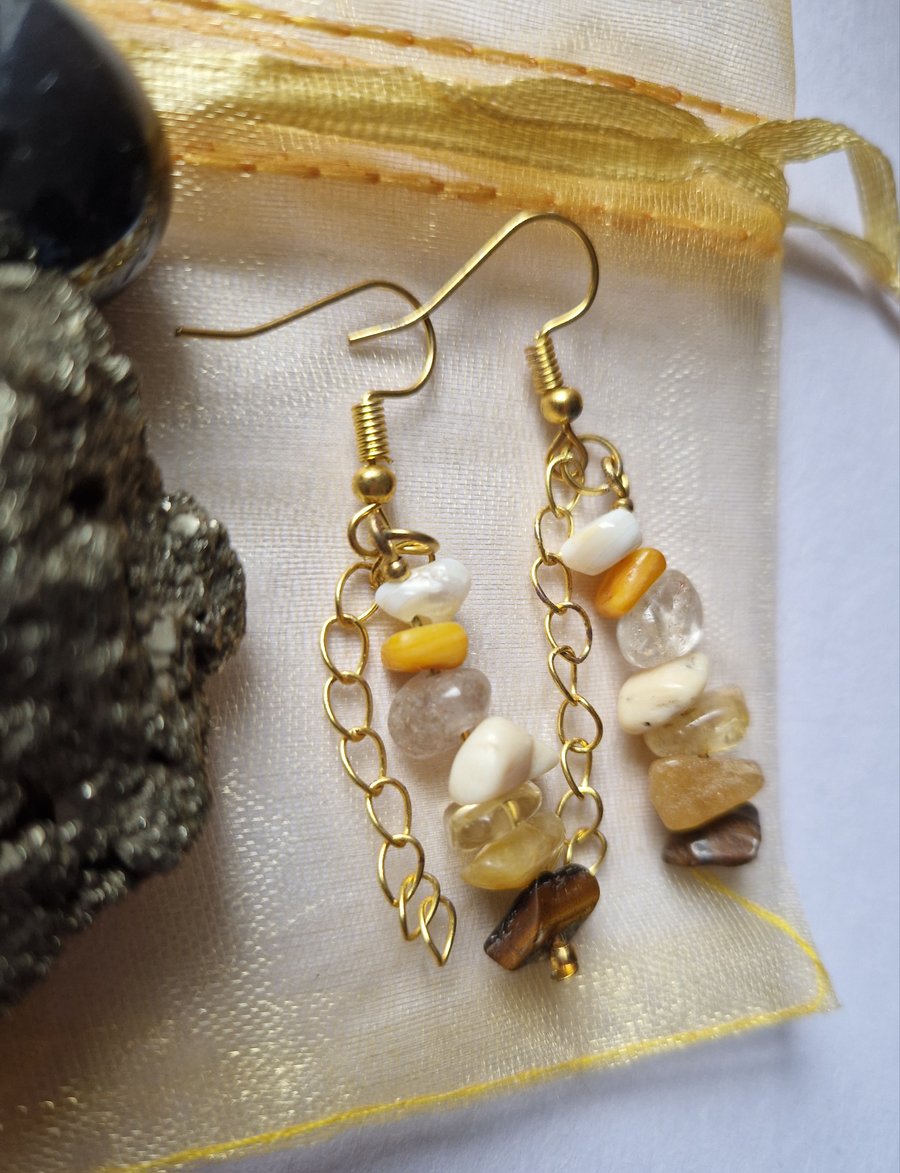 Beautiful gold dangle earrings