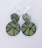 Handmade Blue and Green Dangle Enamel Earrings