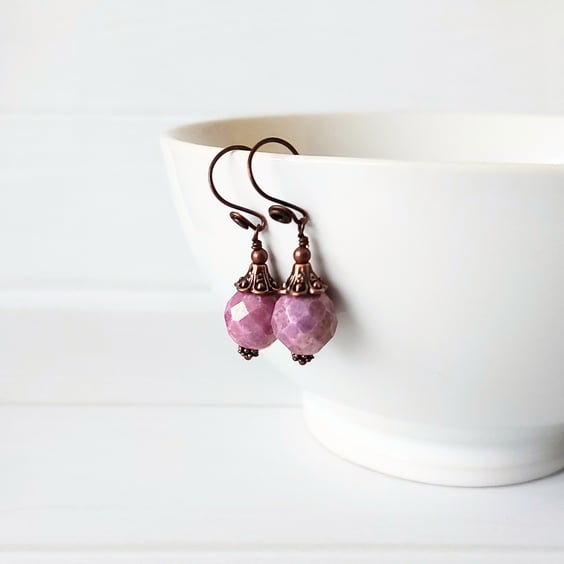 Purple Handmade Drop Earrings