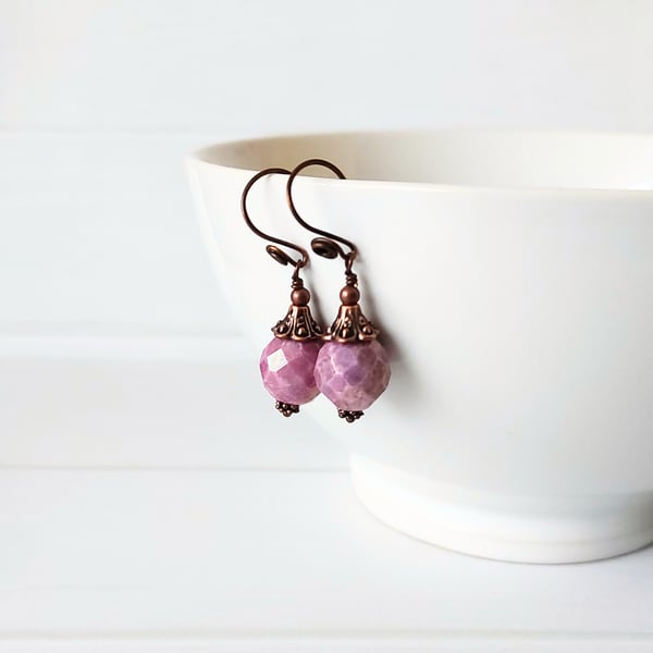 Purple Handmade Drop Earrings