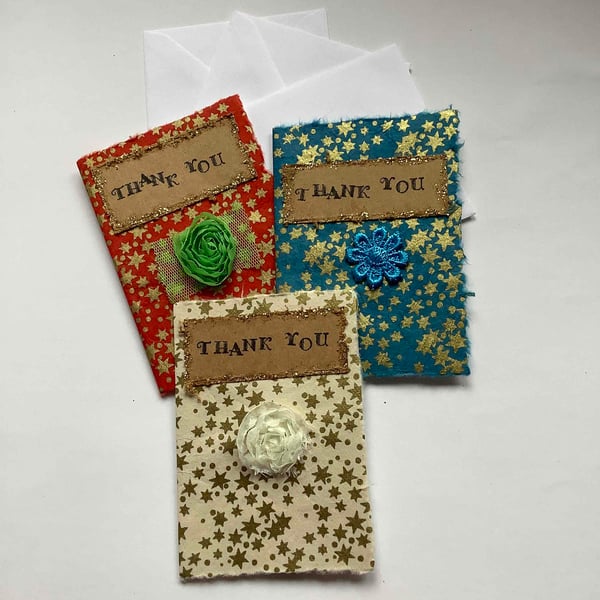   3 starry handmade thank you cards