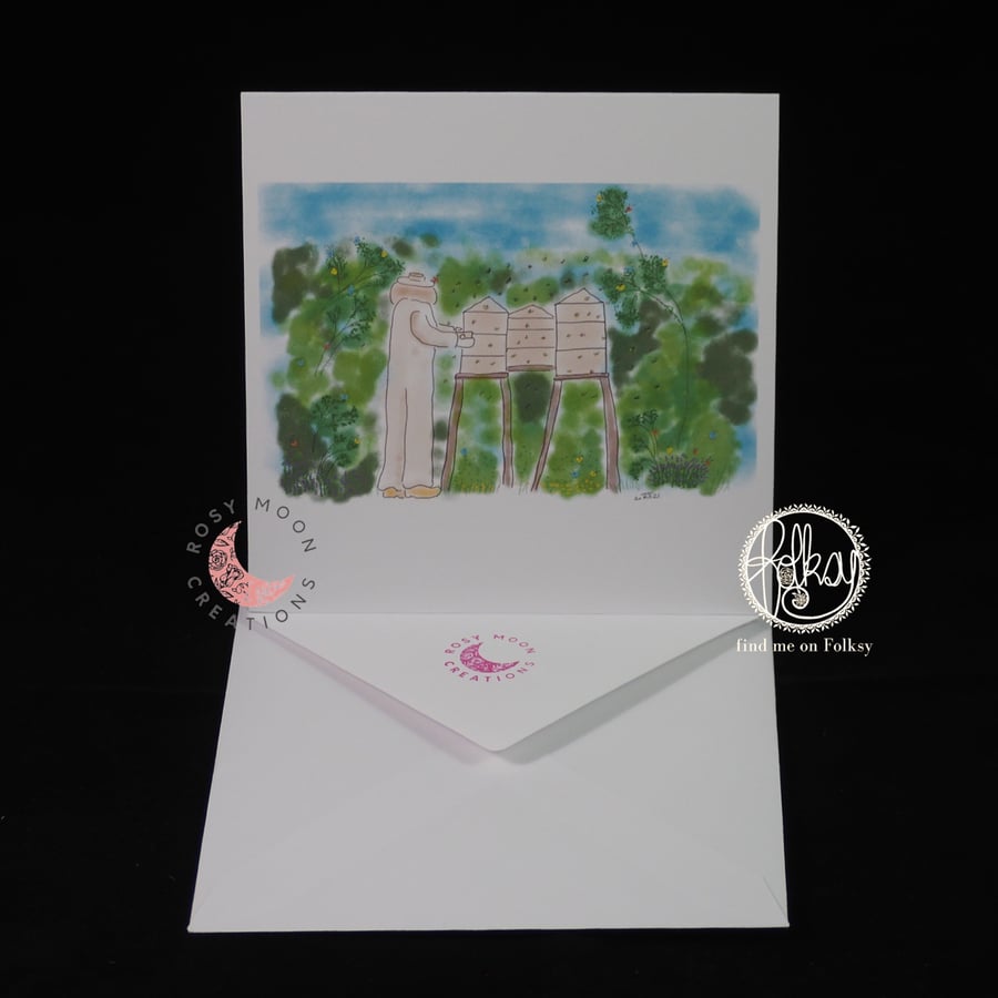 As Busy as a Bee, Bee Keeper Blank Card-Seconds Sunday