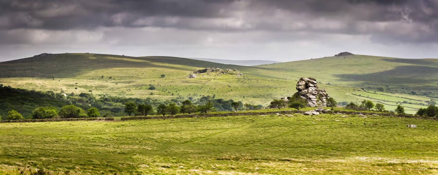 Vixen Tor, Dartmoor, Devon - signed limited edition panoramic photography print
