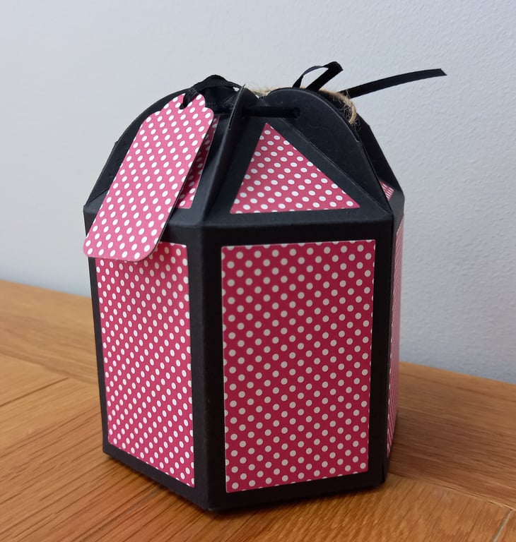 Red Dot design hexagonal gift box, handmade