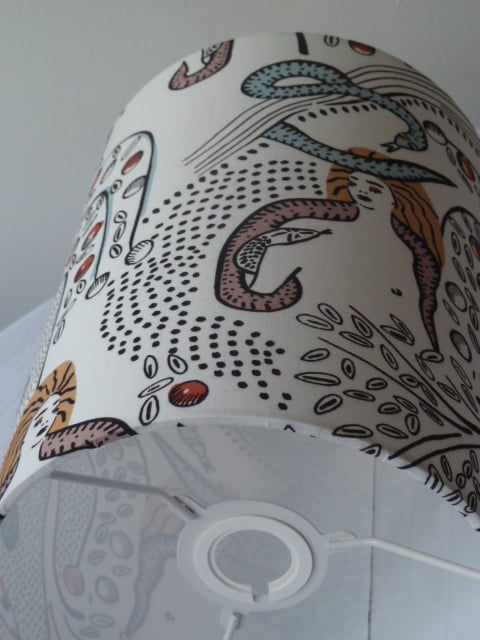 Eve and Snake and Apples in Garden of Eden Drum Lampshade 20cm 