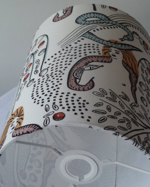 Eve and Snake and Apples in Garden of Eden Drum Lampshade 20cm 