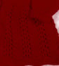 Hand Knitted Red Baby Cardigan with Lace and Peter Pan Collar, 0-3 Months - Image 3