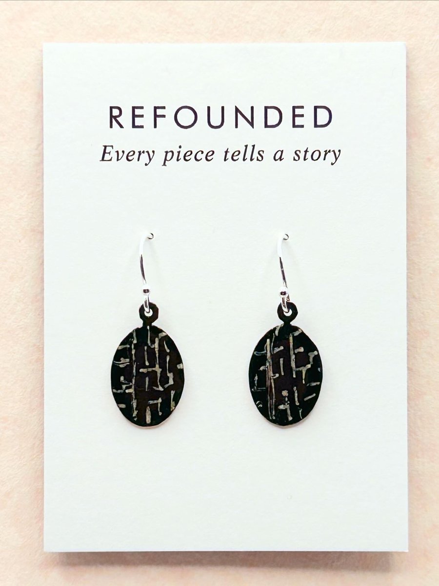 Enamel earring with sterling silver earwires