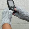 Men's Fingerless Gloves, Grey Aran Gloves