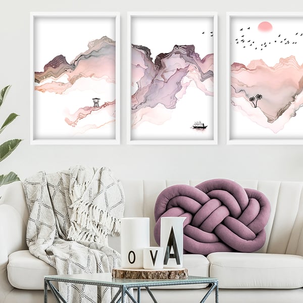 Beach Decor, Coastal Wall Art, Set Of 3, California Coast Print, Coastal Decor