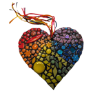 Mosaic Craft Kit - Rainbow Heart - Requires No Cutting - suitable for beginners