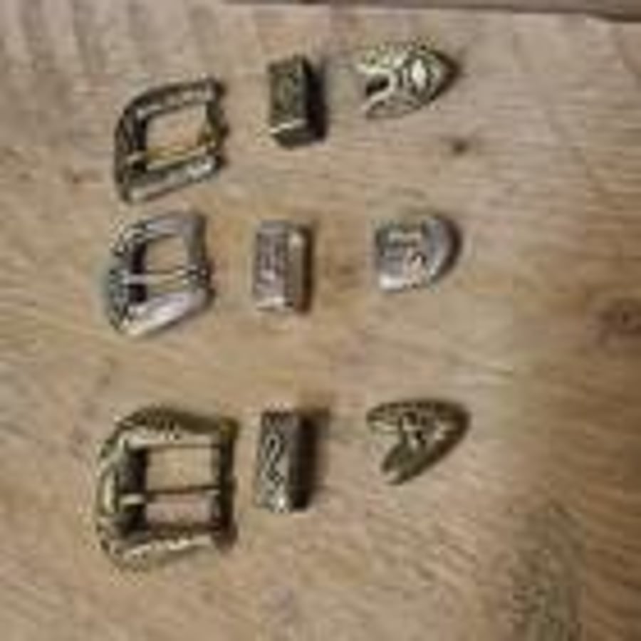 3 piece cowboy belt buckle