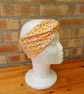 Head band orange pink floral viscose jersey turban style twist front hair band - Image 3