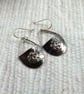Earrings, Sterling Silver and Copper Teardrop Flower Droppers - Image 4