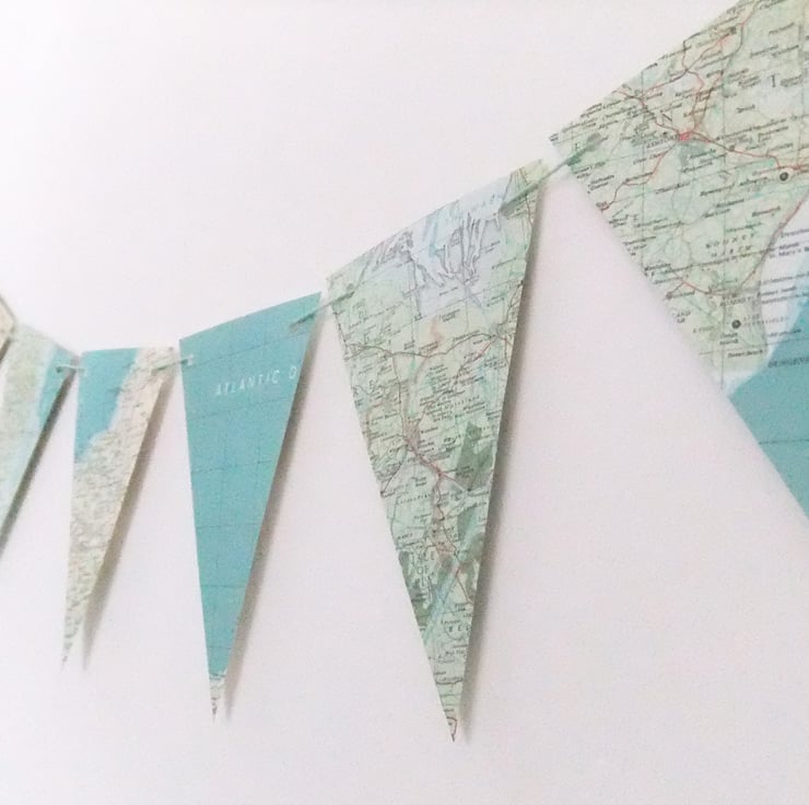 British Map bunting - British Atlas Bunting - E... - Folksy