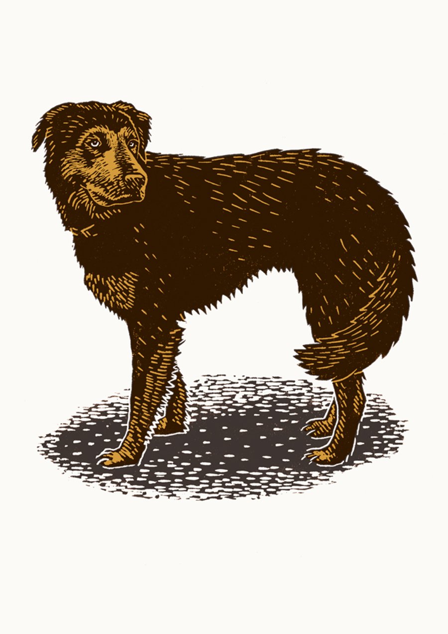 Woody A3 poster-print (dark brown and light orange)