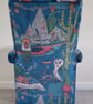 Emma Shipley Frontier Paradise Teal Velvet Fabric Adult Armchair Chair Eagles  - Image 4
