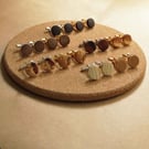 Handmade Wooden Cufflinks with Silver or Gold Fastenings