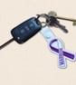 Warrior or Survivor Ribbon Keyring - Embroidered Awareness Support Gift - Image 2