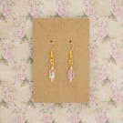 Delicate Gold Plated Glass Bead Earrings