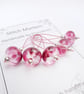 Lampwork Stitch Markers - Stained Glass Pinks - Image 3