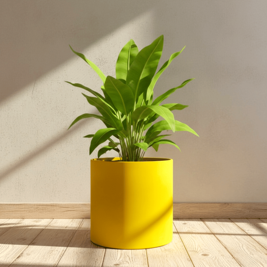 Large Statement 19 cm Sunshine Yellow Plant Pot for Houseplants