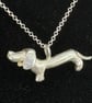 Handmade Dachshund Pendant, Fine Silver Sausage Dog Necklace, Unique One of a  - Image 3
