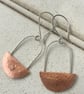 Copper and silver dangle earrings - Image 2