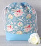 Project bag, drawstring bag, floral - Image 1