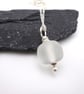 clear frosted lampwork glass pendant necklace - Image 2
