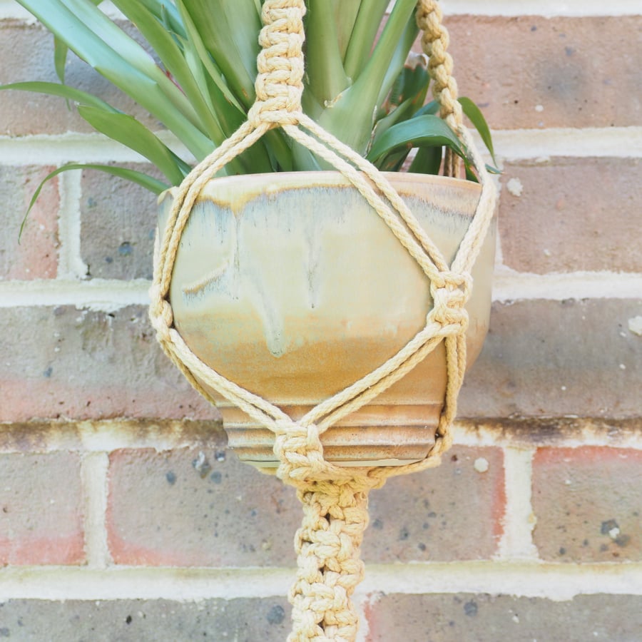 Macrame Hanger and Ceramic Bowl 