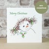 Christmas Card Snow Lady Eco Friendly