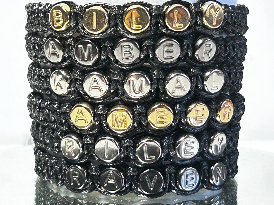 Personalised Metallic Bead Name Bracelet