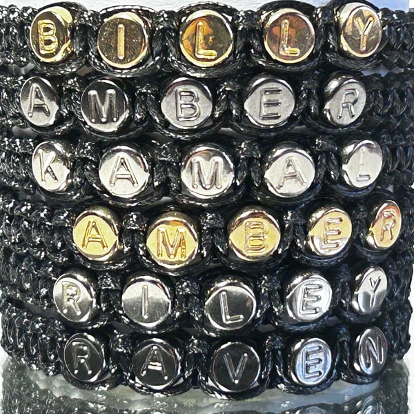 Personalised Metallic Bead Name Bracelet