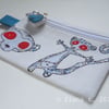 embroidered zombie lemur purse