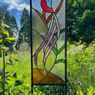 stained glass bird of paradise garden sculpture. (Option for a pair) NEW PRICE