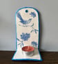 Handcrafted Clay Blue Bird Tea-light Holder - Image 2