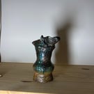 raku fired decorative ceramic pot 605