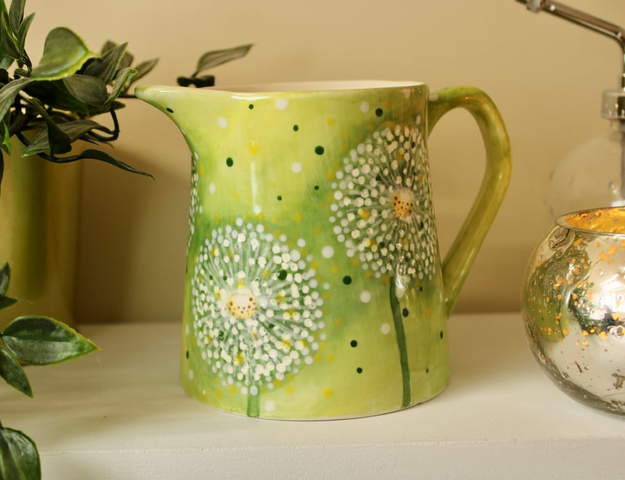 Dandelion Clock ceramic jug