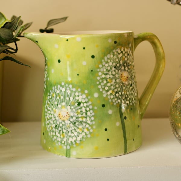 Dandelion Clock ceramic jug