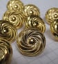 10 Small Gold Swirl Shank Buttons - Image 2