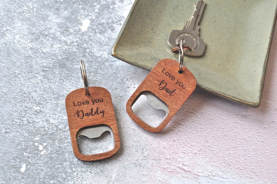 Personalised Dad Keyring Bottle Opener